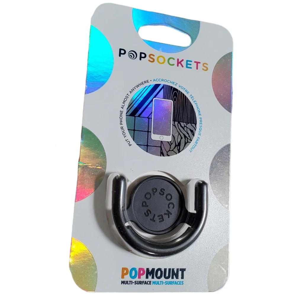 PopSockets PopMount Multi-Surface Wall Mount For Phones With PopSockets - Black